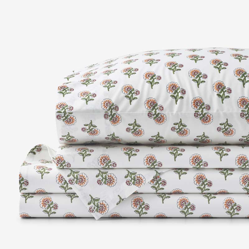 Suhana Garment Washed Cotton Percale Bed Sheet Set