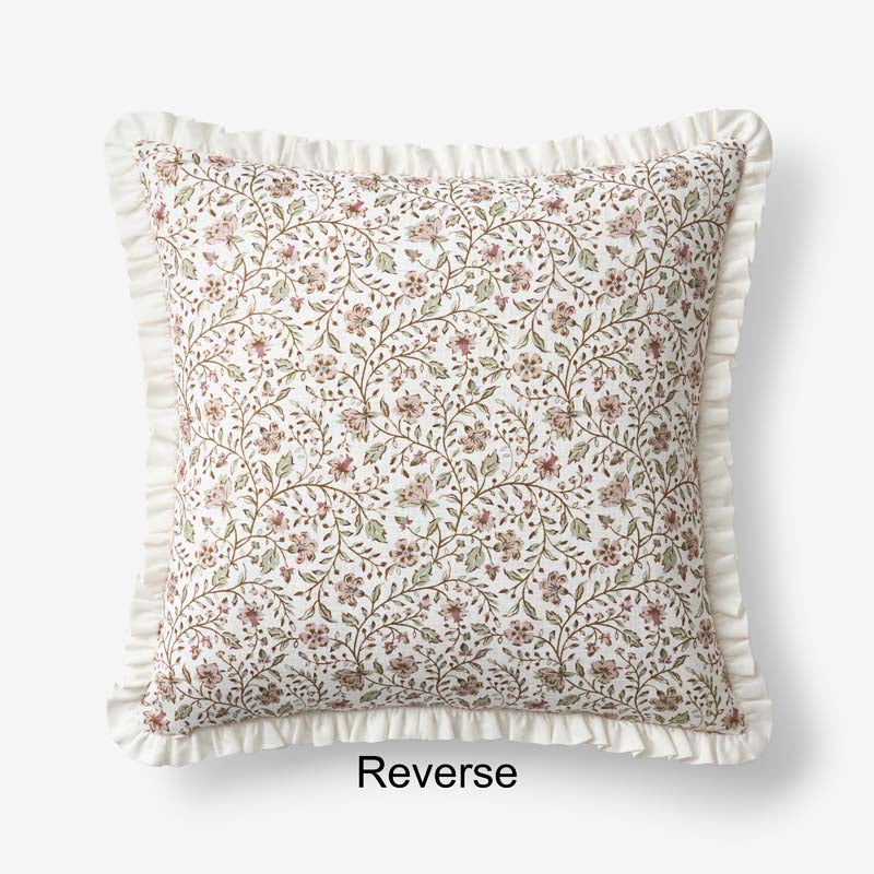 Floral Reversible Decorative Square Pillow Cover