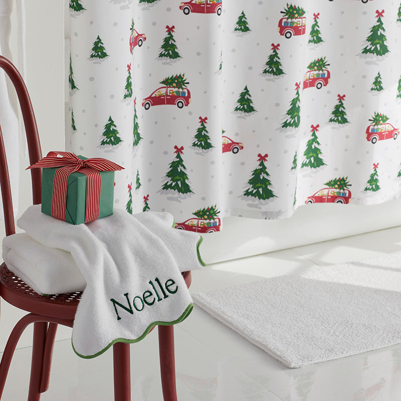 Holiday Print Classic Cool Cotton Percale Shower Curtain