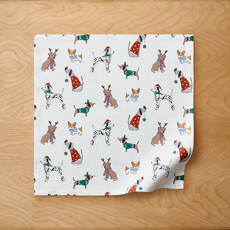 Holiday Pup Napkins, Set of 4