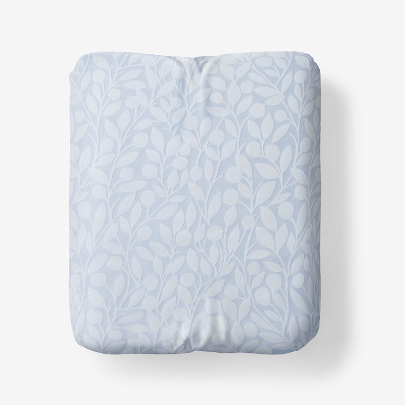 Jacquard Leaf Yarn-Dyed Premium Smooth Supima® Cotton Wrinkle-Free Sateen Fitted Bed Sheet