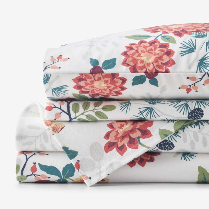 Holiday Print Classic Ultra-Cozy Cotton Flannel Bed Sheet Set