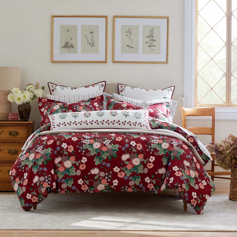 Dahlia Classic Cool Cotton Percale Duvet Cover