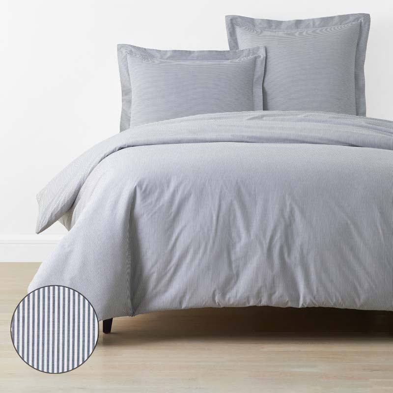 Classic Stripes and Plaids Cool Yarn-Dyed Cotton Percale Duvet Cover