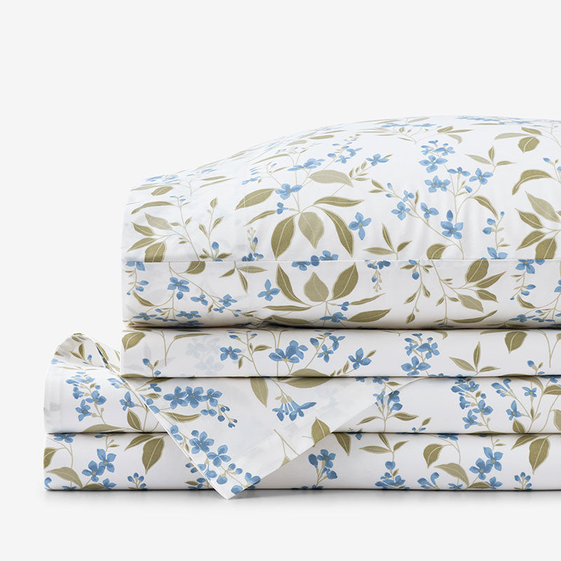 Garden Mist Classic Cool Cotton Percale Bed Sheet Set