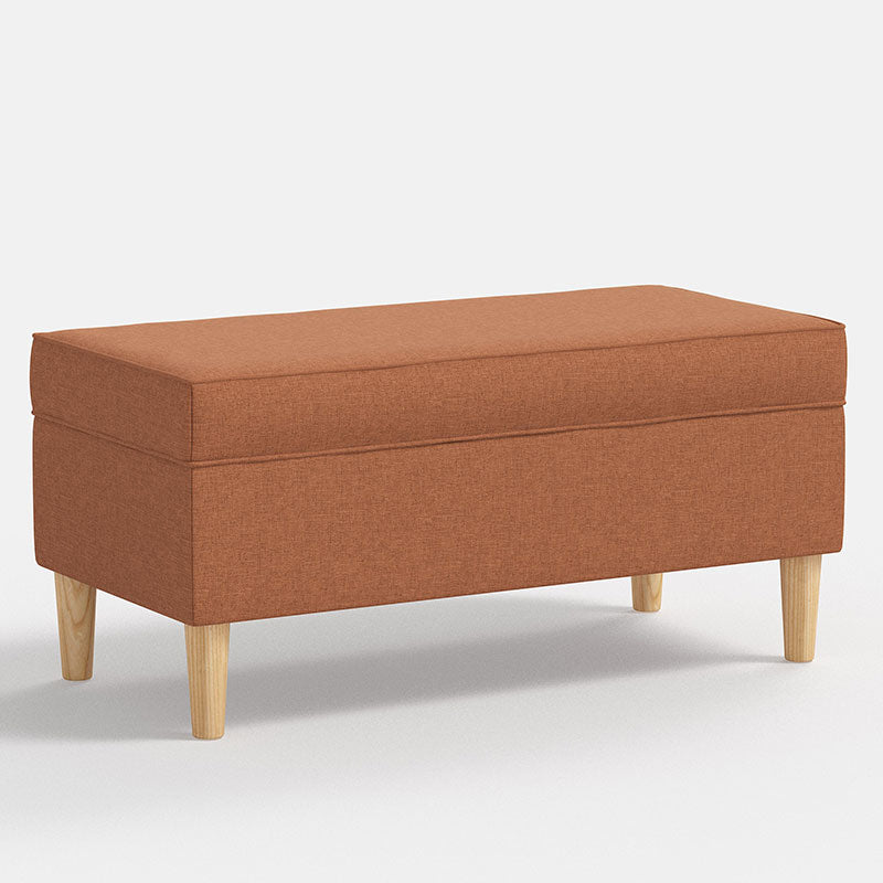 Textured Linen Storage Bench