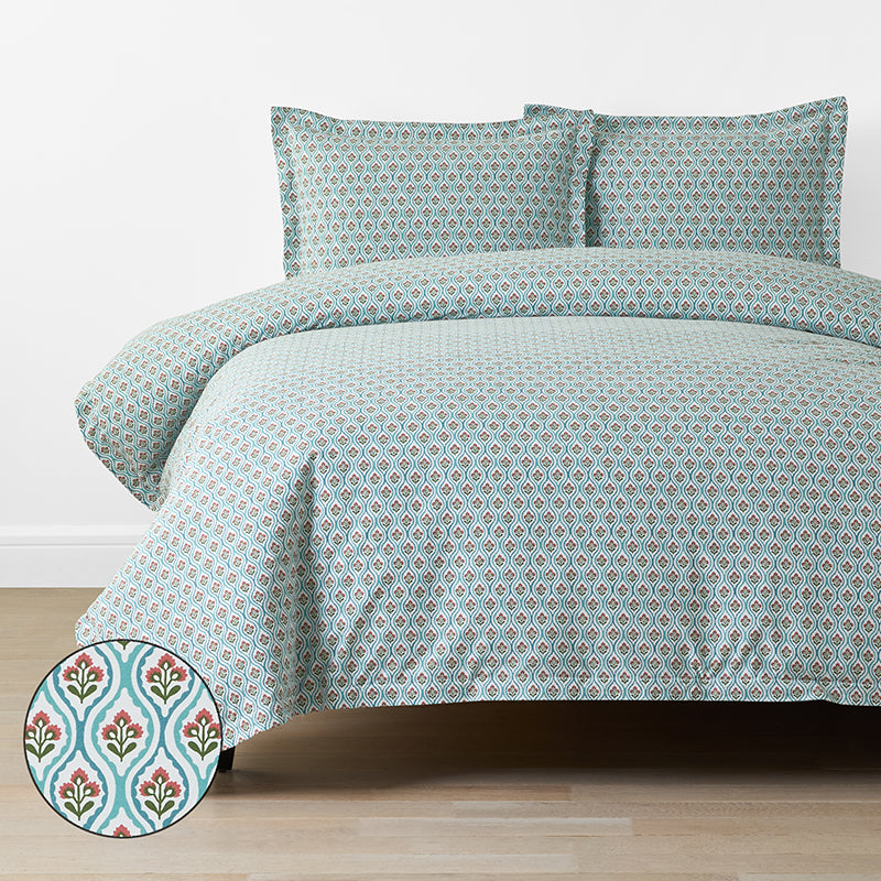 Seraphina Garment Washed Cotton Percale Duvet Cover Set