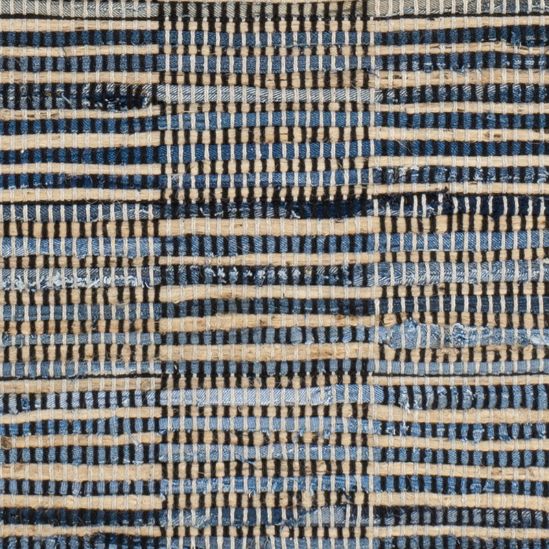 Denim Rag Handwoven Gridwork Cotton Rug