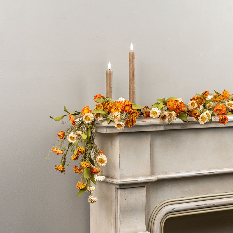 Cream & Orange Mini Daisy Garland