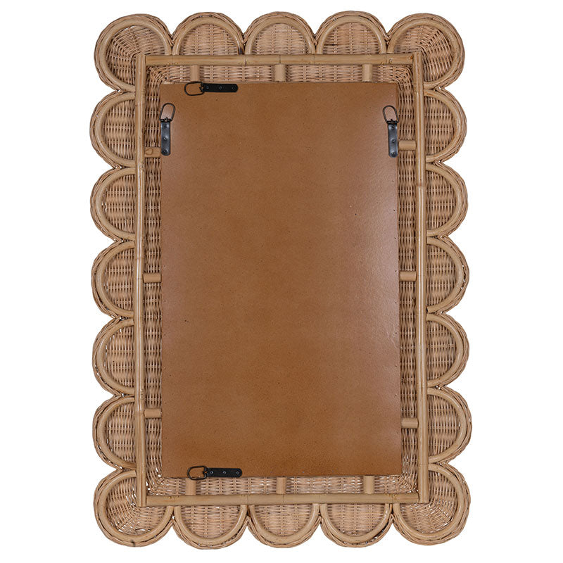 Scalloped Rattan Wall Mirror