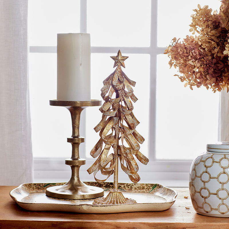 Notch Pillar Candlestick Holder, Set of 2