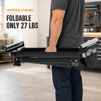 440Lbs Portable Folding Miter Saw Stand, Adjustable Stainless Steel Table, Universal Fit
