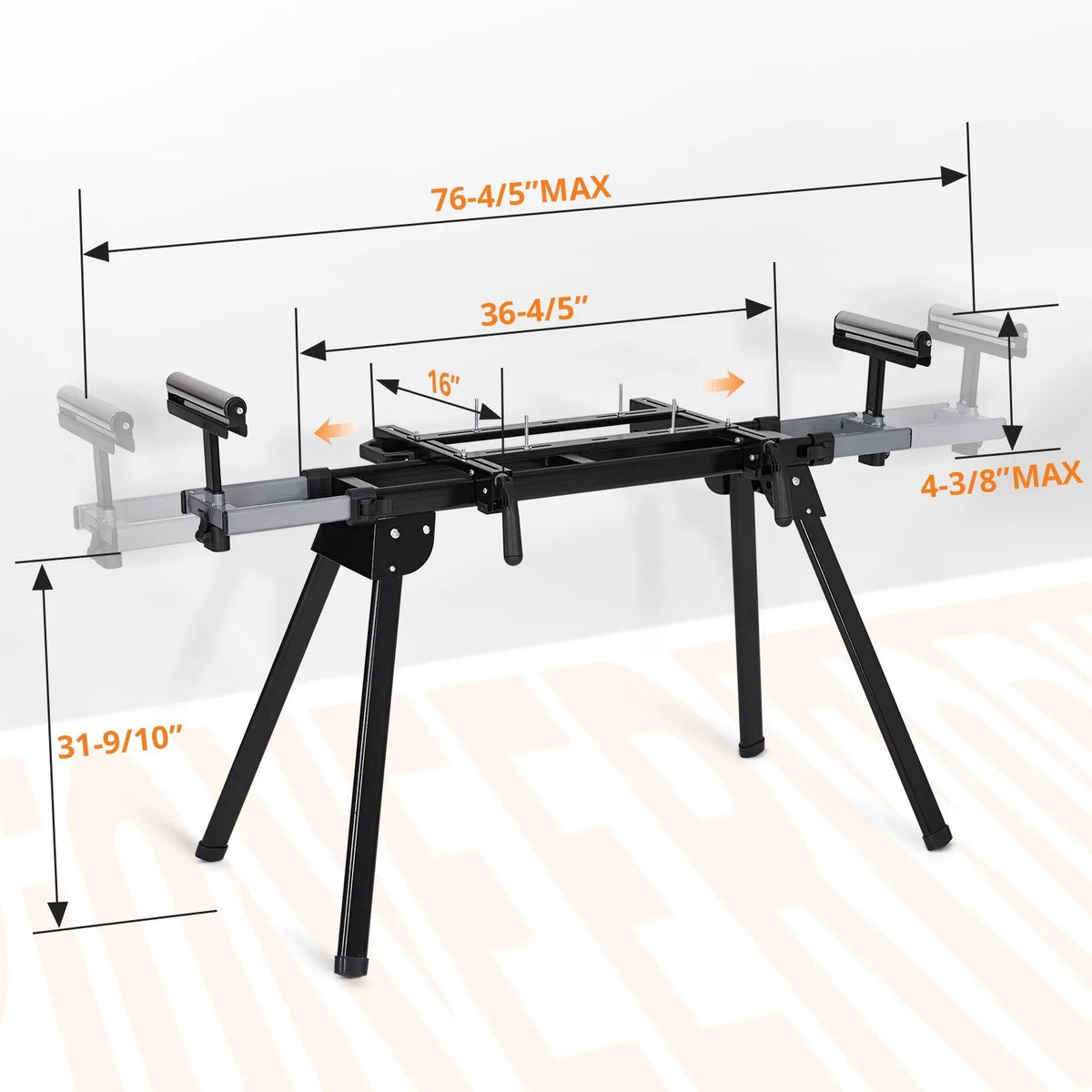 440Lbs Portable Folding Miter Saw Stand, Adjustable Stainless Steel Table, Universal Fit