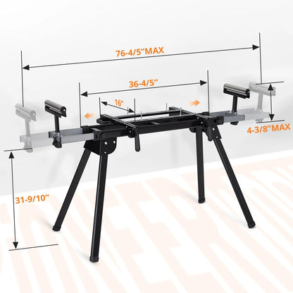 440Lbs Portable Folding Miter Saw Stand, Adjustable Stainless Steel Table, Universal Fit