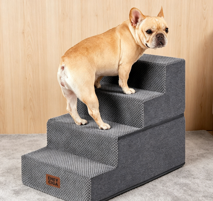 Dog Stairs for Bed 18" H, 4-Step Dog Steps for High Bed, Pet Steps for Small Dogs and Cats