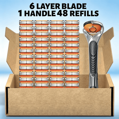 Men Razor Set: Handle & 24/48 Refill Blades