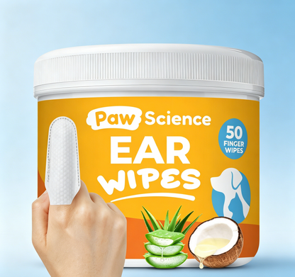 Dog Ear Cleaner Wipes – Finger Wipes for Dogs & Cats – Cleaning, Soothing, & Deodorizing Itchy Ears