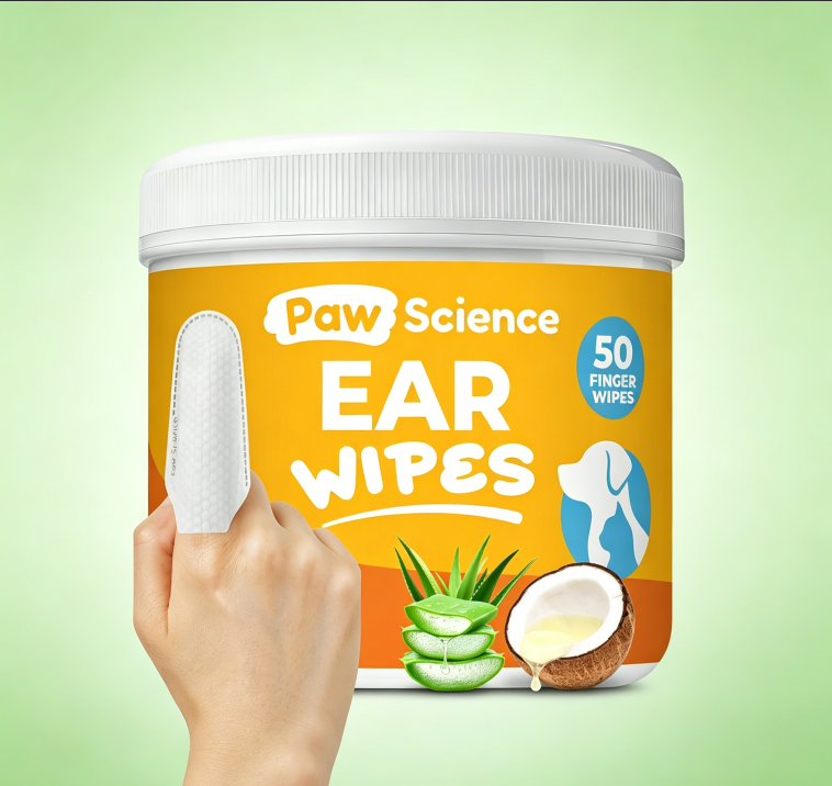 Dog Ear Cleaner Wipes – Finger Wipes for Dogs & Cats – Cleaning, Soothing, & Deodorizing Itchy Ears