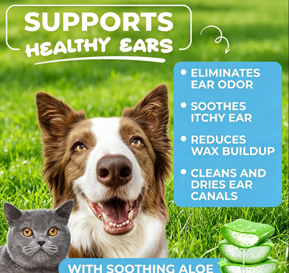 Dog Ear Cleaner Wipes – Finger Wipes for Dogs & Cats – Cleaning, Soothing, & Deodorizing Itchy Ears
