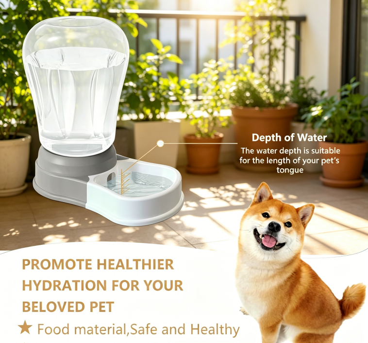 1.6 Gallon Automatic Dog Water Dispenser, Large Capacity Gravity Pet Water Bowl for Multiple Pets