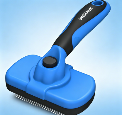 Self Cleaning Slicker Brush - Skin Friendly Deshedding Grooming Tool for Dogs & Cats, Suitable