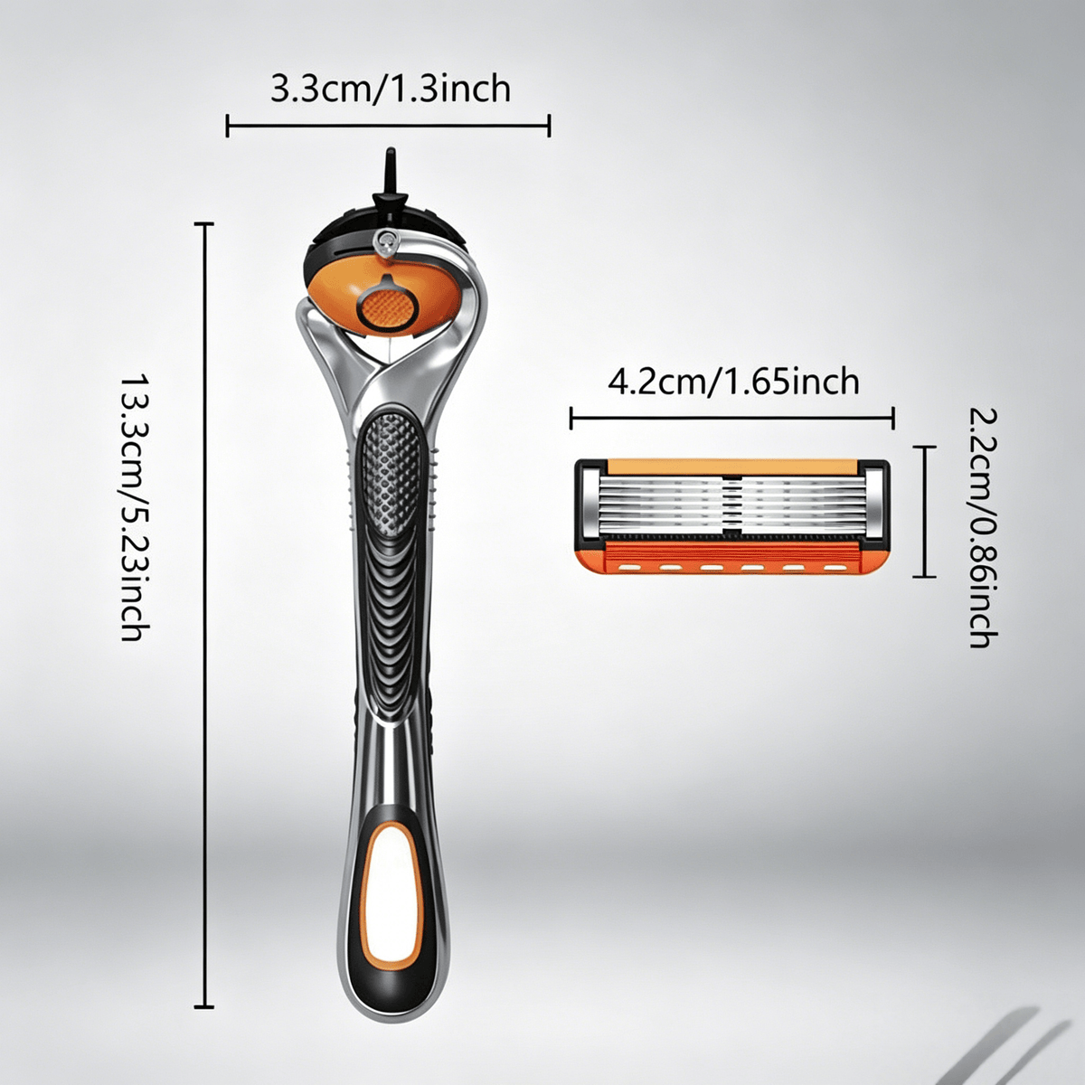 Men Razor Set: Handle & 24/48 Refill Blades