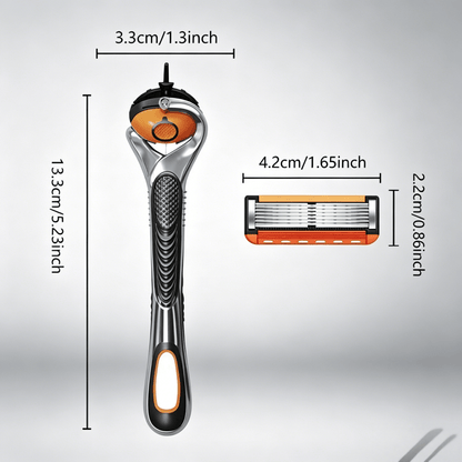 Men Razor Set: Handle & 24/48 Refill Blades
