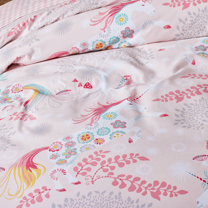 Fancy Unicorns Classic Cool Organic Cotton Percale Comforter Set