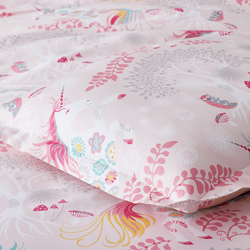 Fancy Unicorns Classic Cool Organic Cotton Percale Comforter Set