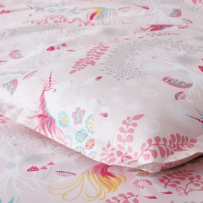 Fancy Unicorns Classic Cool Organic Cotton Percale Comforter Set