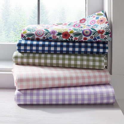Joyful Mini Flower Classic Cool Organic Cotton Percale Pillowcase Set