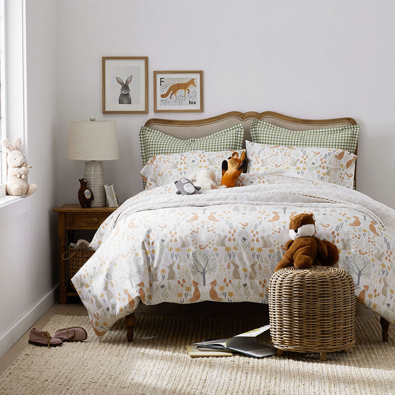 Forest Animals Classic Cool Organic Cotton Percale Bed Sheet Set
