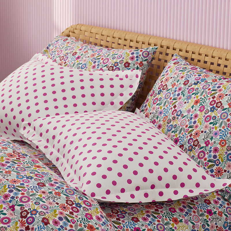 Joyful Mini Flower Classic Cool Organic Cotton Percale Pillowcase Set