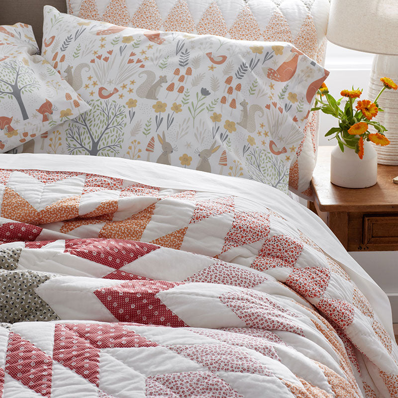 Forest Animals Classic Cool Organic Cotton Percale Pillowcase Set