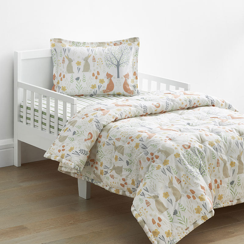 Forest Animals Classic Cool Organic Cotton Percale Toddler Comforter Set
