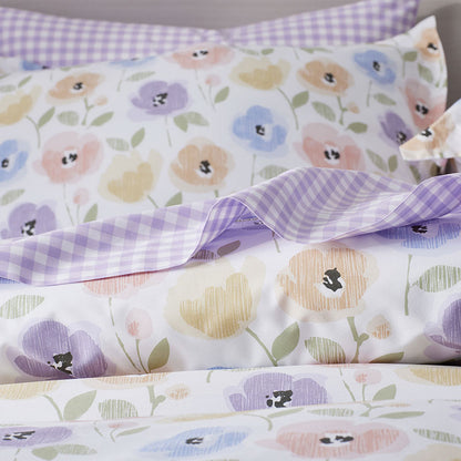 Pastel Poppies Classic Cool Organic Cotton Percale Sham