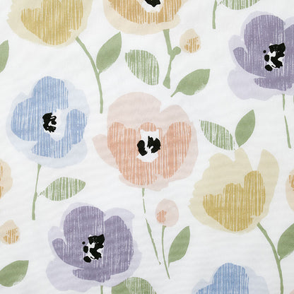 Pastel Poppies Classic Cool Organic Cotton Percale Comforter Set