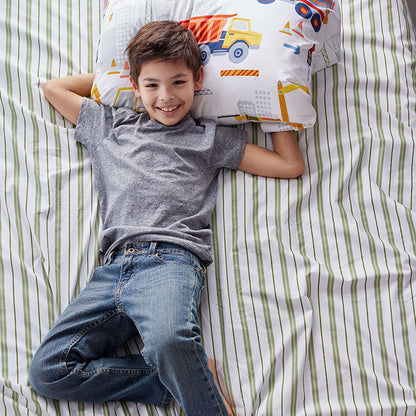 Construction Trucks Classic Cool Organic Cotton Percale Pillowcase Set