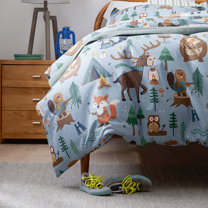 Animal Campers Classic Cool Organic Cotton Percale Comforter Set