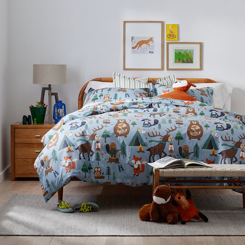 Animal Campers Classic Cool Organic Cotton Percale Bed Sheet Set