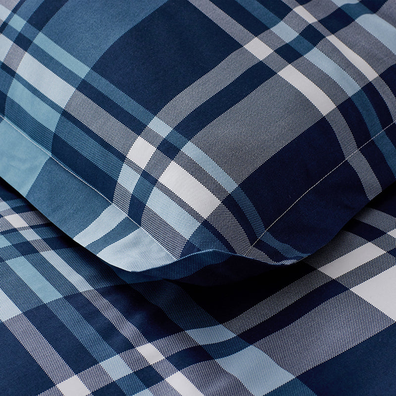 Handsome Tartan Classic Cool Organic Cotton Percale Duvet Cover Set