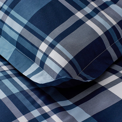Handsome Tartan Classic Cool Organic Cotton Percale Duvet Cover Set