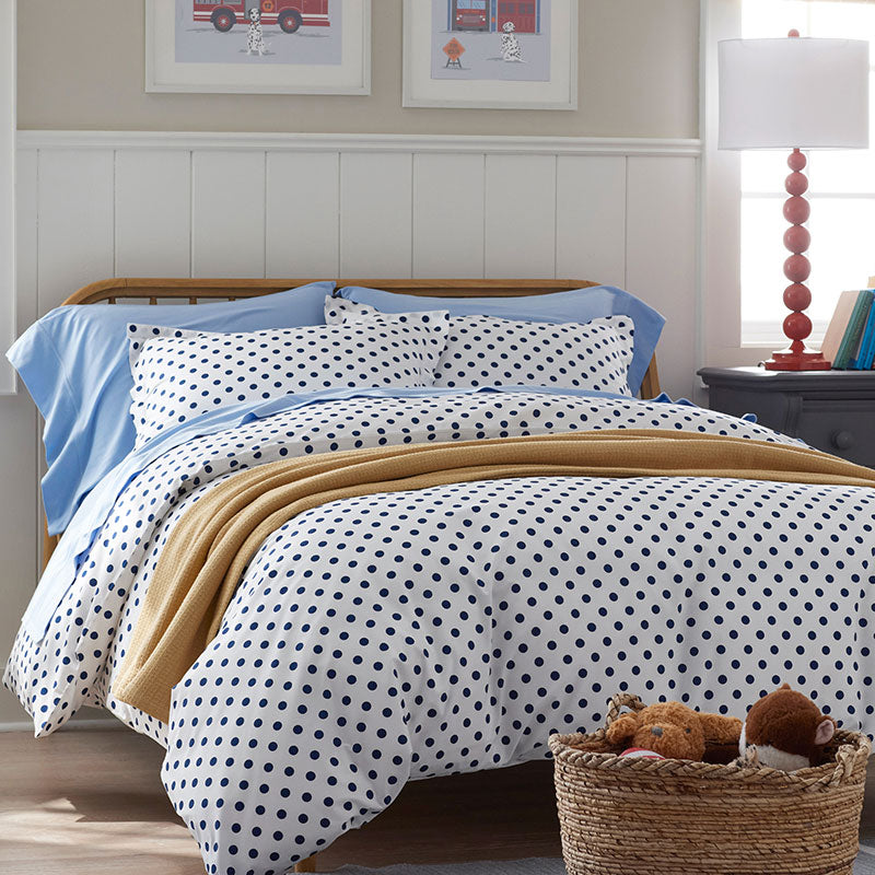 Dot Classic Cool Organic Cotton Percale Duvet Cover Set
