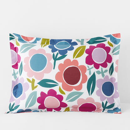 Joyful Flower Classic Cool Organic Cotton Percale Sham