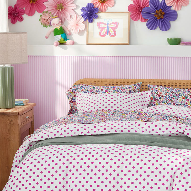 Dot Classic Cool Organic Cotton Percale Bed Sheet Set