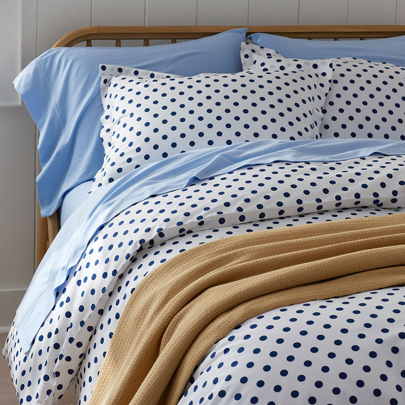 Dot Classic Cool Organic Cotton Percale Duvet Cover Set