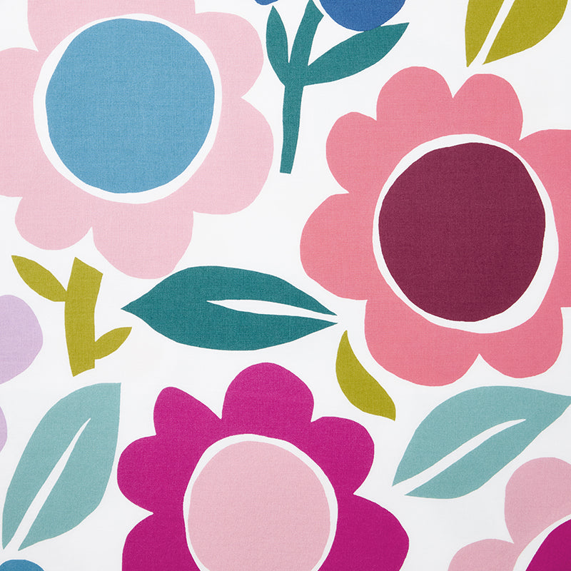 Joyful Flower Classic Cool Organic Cotton Percale Duvet Cover Set