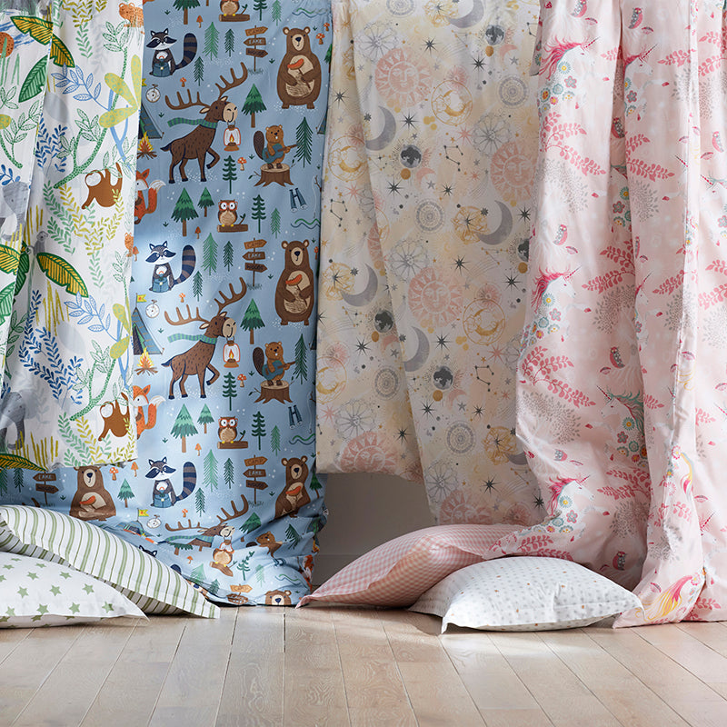 Animal Campers Classic Cool Organic Cotton Percale Duvet Cover Set
