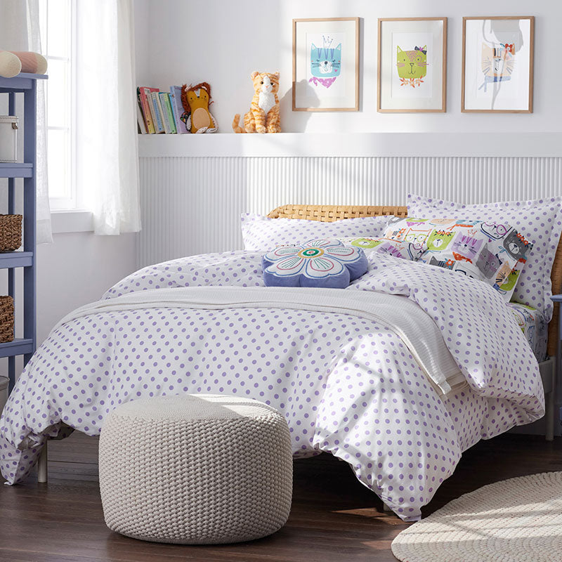 Dot Classic Cool Organic Cotton Percale Duvet Cover Set