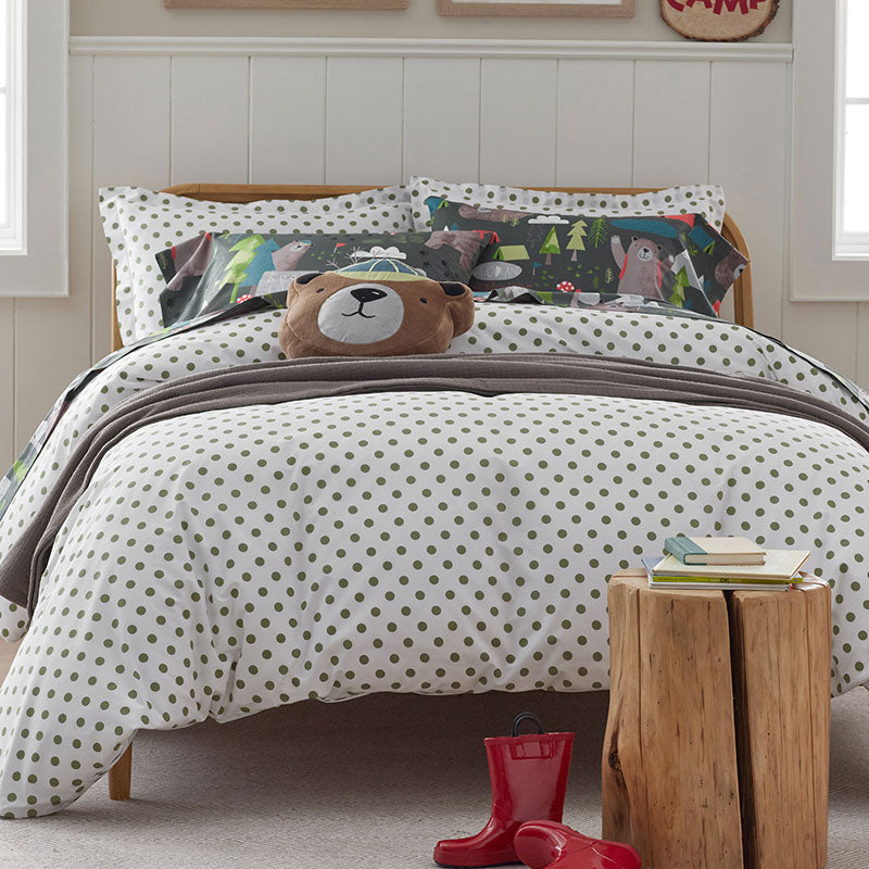 Dot Classic Cool Organic Cotton Percale Duvet Cover Set